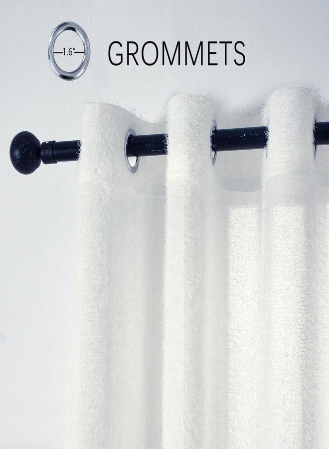 INLINAS Fluffy Sheer Curtains for Bedroom, Grommet Privacy Vertical Window Curtains & Drapes with Light Through for Living Room, 2 Panels, White, 52 x 63 Inch - Image 3